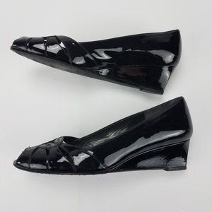 COPY - [Stuart Weitzman] Black Patent Peep Toe We…